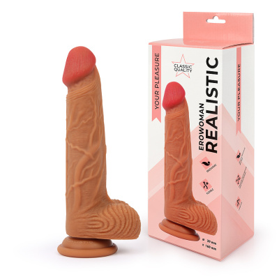 ФАЛЛОИМИТАТОР L рабочей части 160 мм D 39 мм, цвет телесный, силикон (ER-30050)