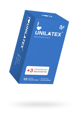 ПРЕЗЕРВАТИВЫ UNILATEX NATURAL PLAIN классические, 12 шт., (3013)