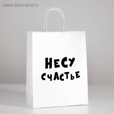 ПАКЕТ ПОДАРОЧНЫЙ НЕСУ СЧАСТЬЕ 24х14х30 см, (4773953)