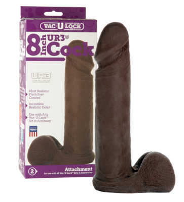 Насадка реалистик 8 черн. для Харнесс, UR3 Vac-U-Lock - 8 ULTRASKYN Cock - Choco (1015-31 BX DJ)