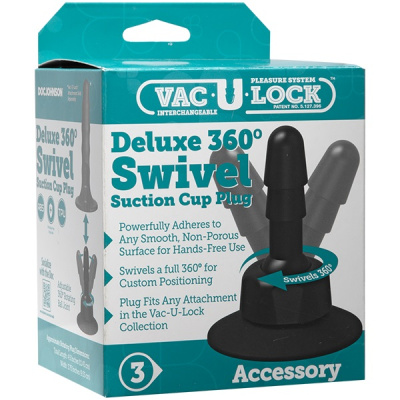 Аксессуар - плаг для крепл. Vac-U-Lock Deluxe 360° Swivel Suction Cup Plug - Black (1010-18 BX DJ)