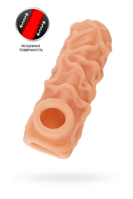 Насадка KOKOS реалистичная с дополнительной стимуляцией, TPE, телесная, 14 см (УТ-00002577)