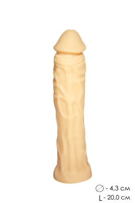 ФАЛЛОИМИТАТОР ПУСТОТЕЛЫЙ телесный L 200mm D 43mm (100-09 BU SB)